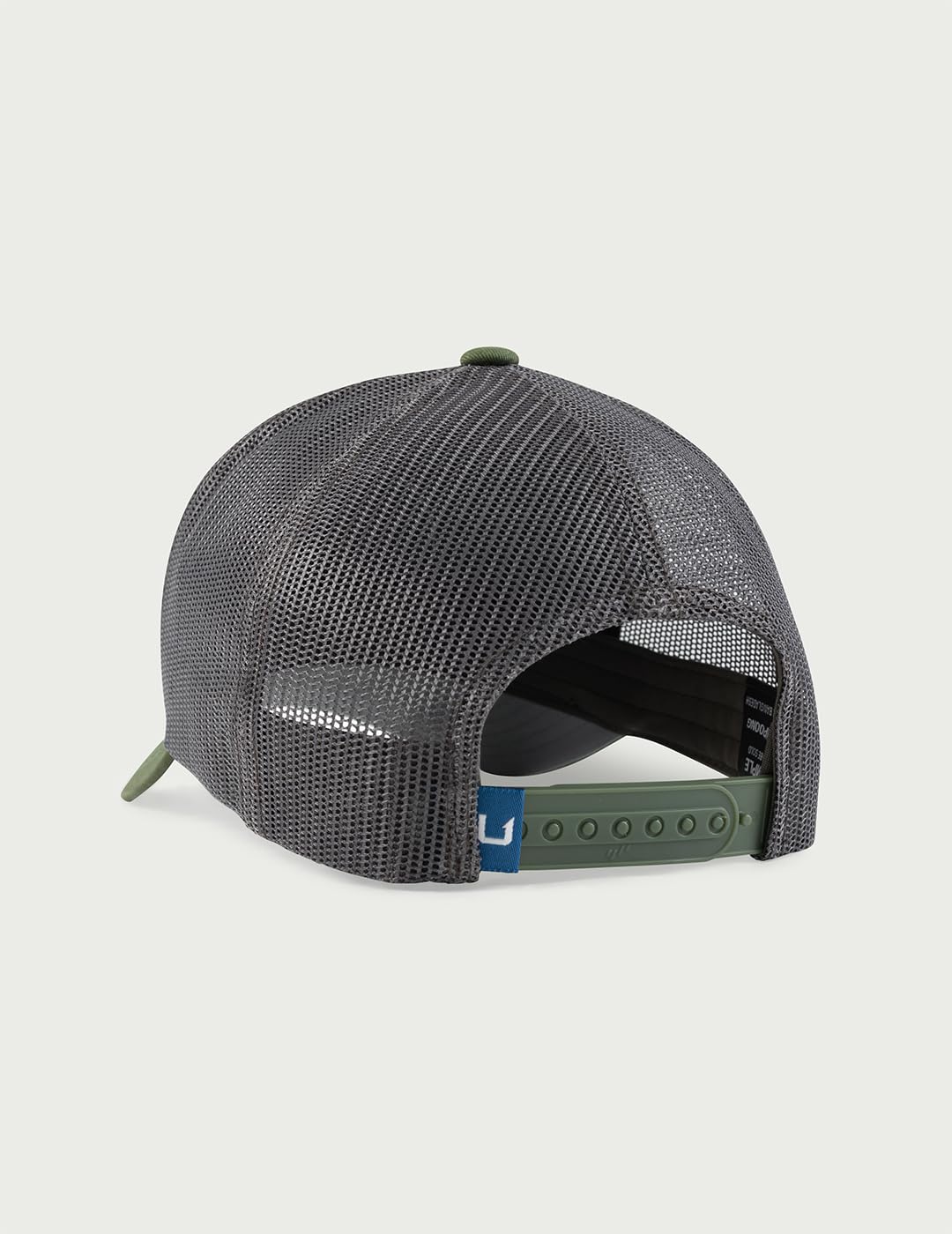 HUK Mens Trucker Hat, Anti-Glare Snapback Fishing Hat for Men, Leather Patch - Moss, One Size