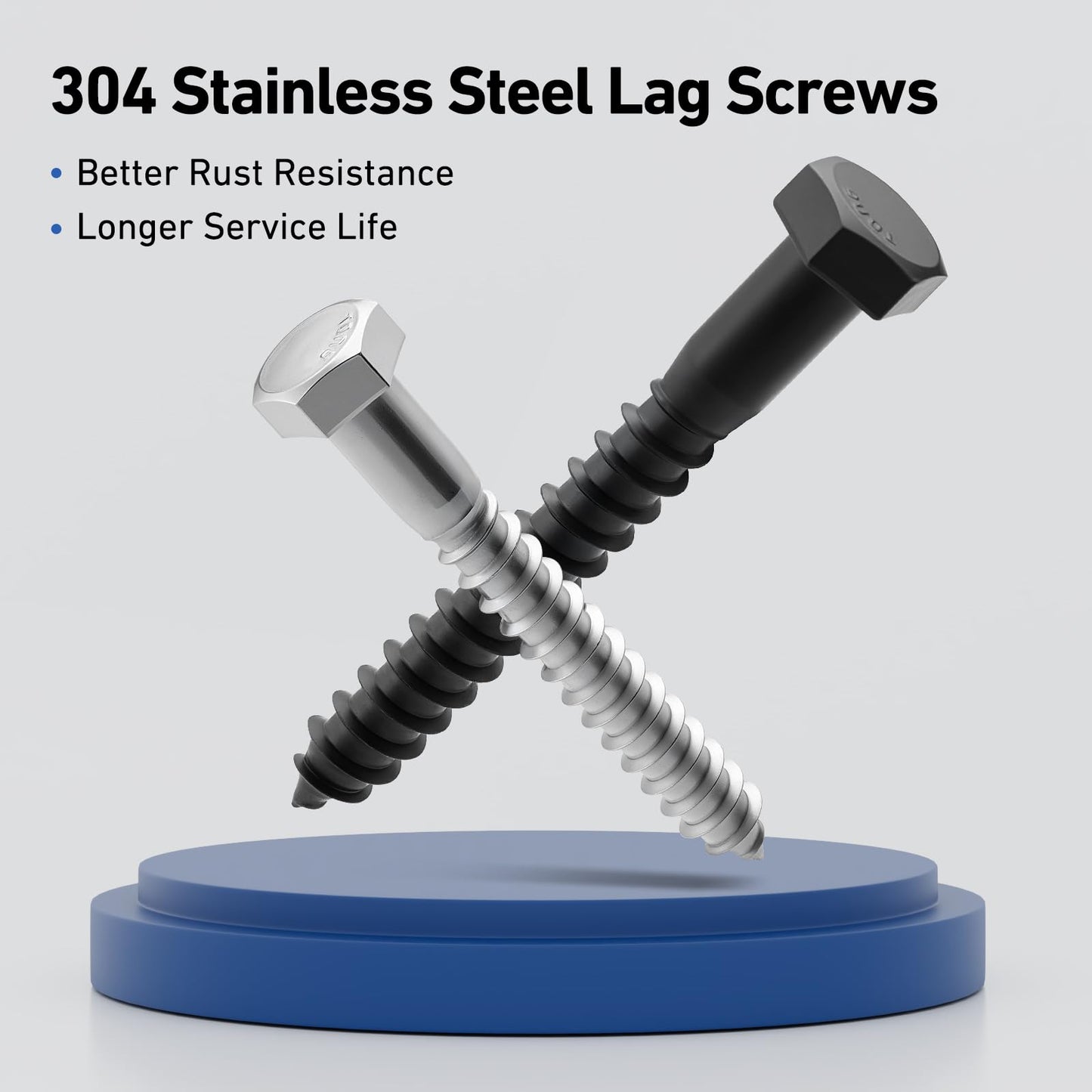 BNUOK 28 Sets 1/4" x 1-1/2" Hex Head Lag Screws Bolts with Flat Washers 304 Stainless Steel 18-8 Heavy Duty Lag Screw for Wood, Driver Bit Included