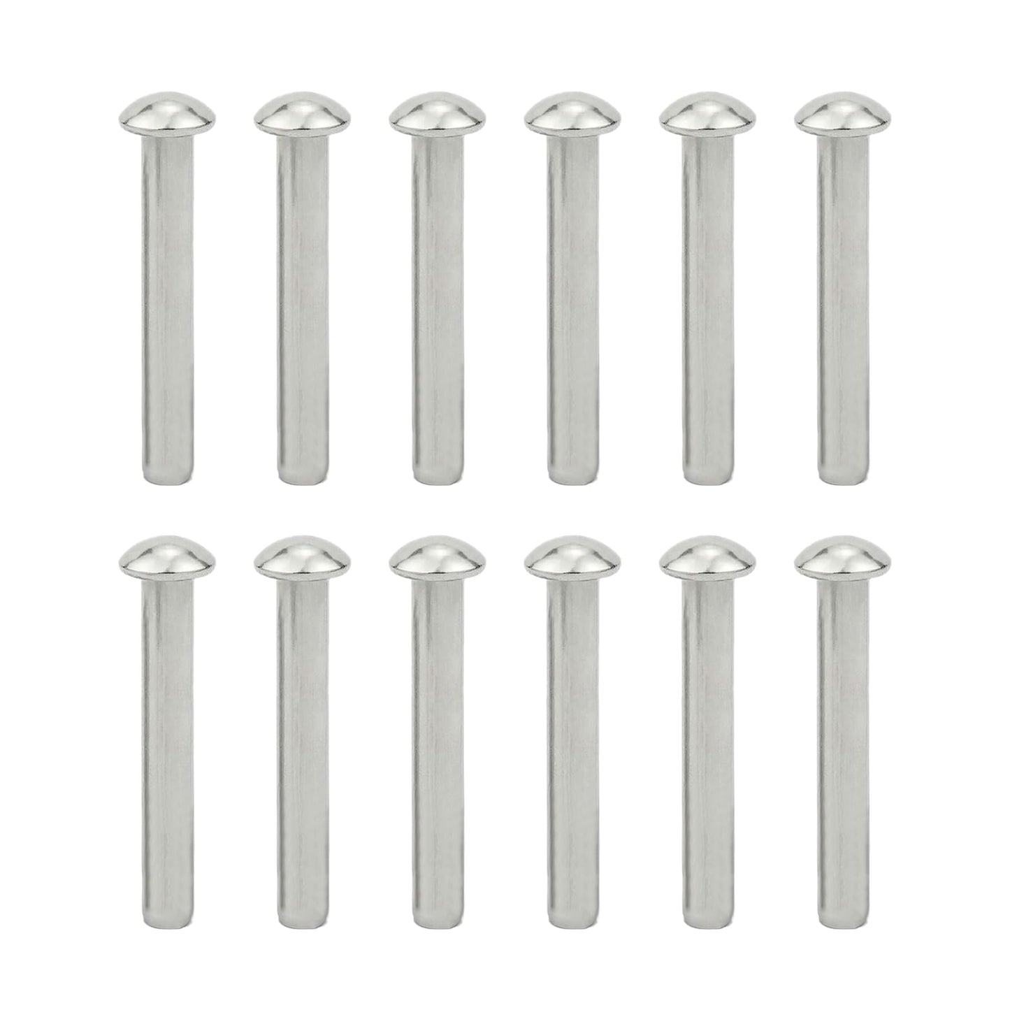 12 PCS Rivets for Spade Handle, 304 Stainless Steel Shovel Rivets Shovel Handle Replacement Rivets Half Round Head Rivet for Garden Shovel 50x6mm