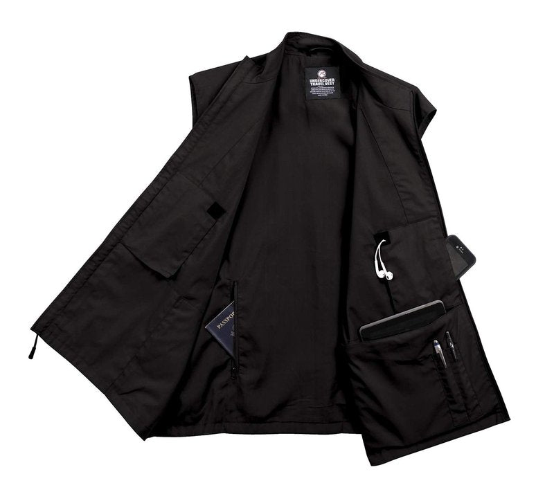 Rothco Undercover Travel Vest (US, Alpha, X-Large, Regular, Regular, Black)