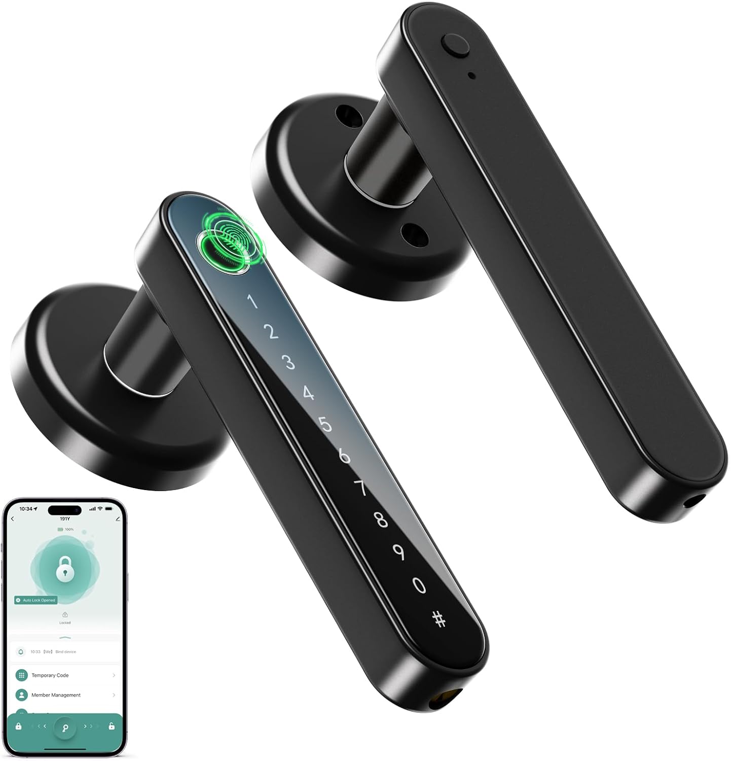 Smart Fingerprint Door Lock with Keypad - Keyless Entry Lock for Home & Office