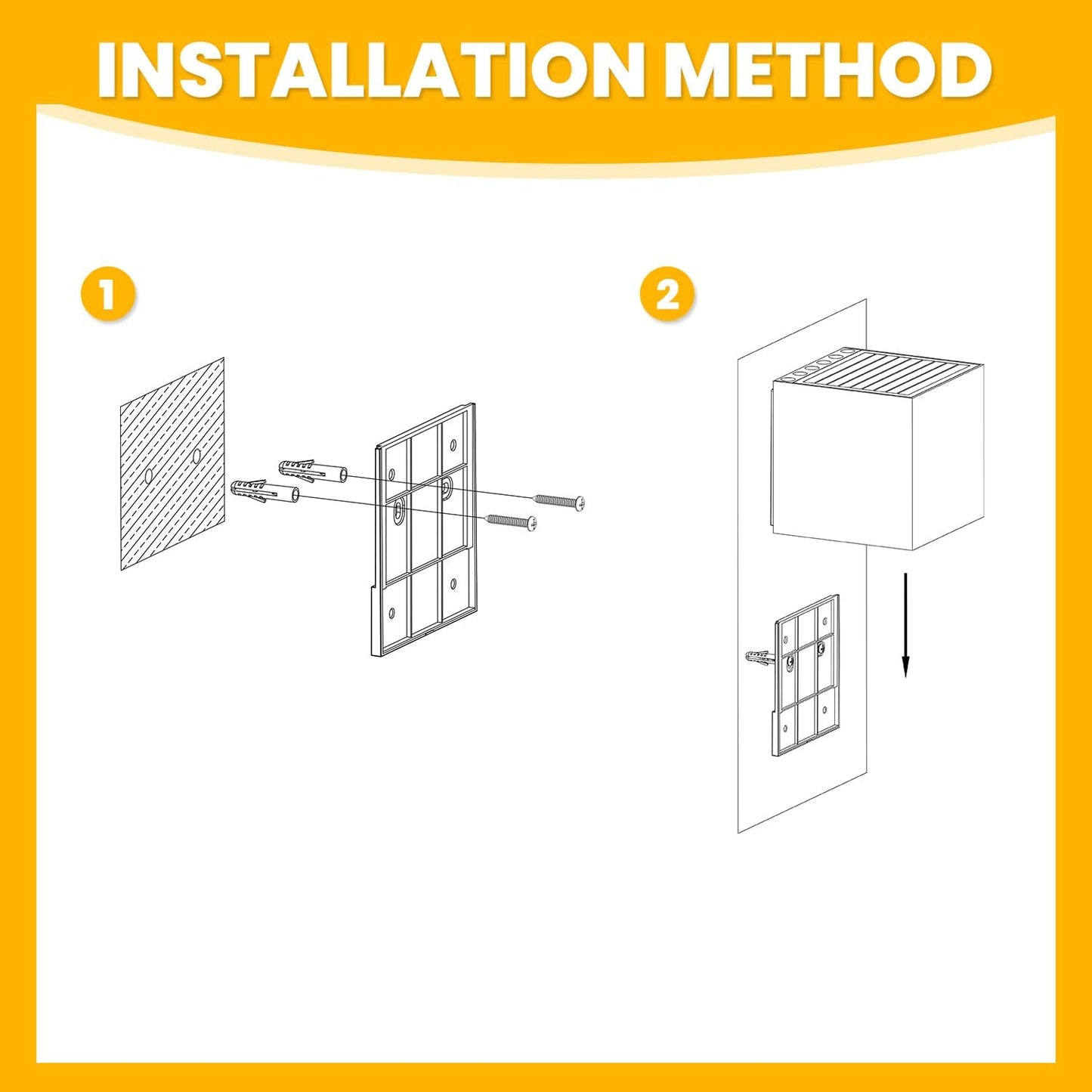 Up and Down Solar Wall Lights - 2pcs Waterproof 4000K 700LM Outdoor Cube Design for Porch, Patio & Yard Decor