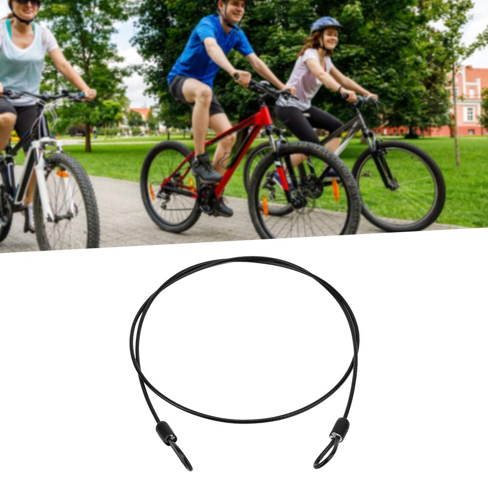 Steel Cable Security Lock – Double Looped Stainless Steel Bike, Scooter & Bag Lock – Flexible, Portable, Anti-Theft Wire Lock for Helmets, Sports Equipment & Luggage