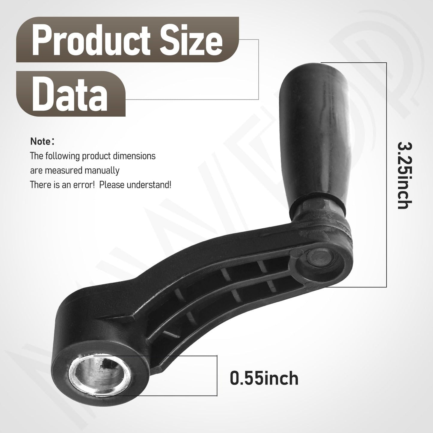 Drill Press Table Elevation Crank Handle 1344258 for Delta drill Press Table, having a 14.5 mm (9/16") diameter elevating shaft and 6" swing