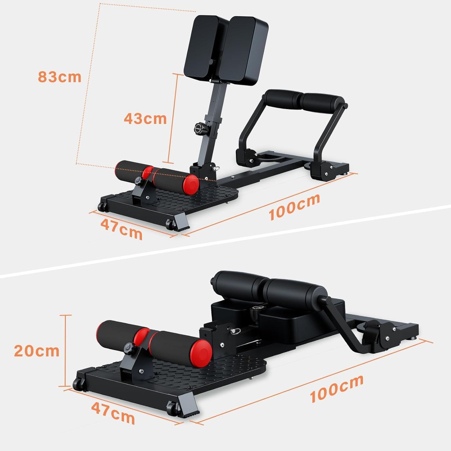Squat Machine, Sissy Squat Machine Home for Deep Sissy Squats, Ab Workout Equipment, Roman Chair, Sit-ups, Core Exercise Machine with Resistance Bands for Home Gym Workout Station(Black)
