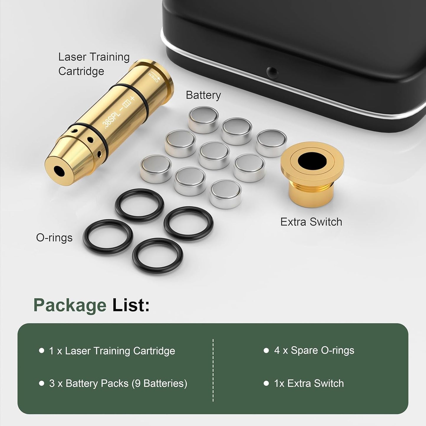 38SPL/.357Mag Laser Training Cartridge - Enhance Dry Fire Practice with 3 Battery Sets