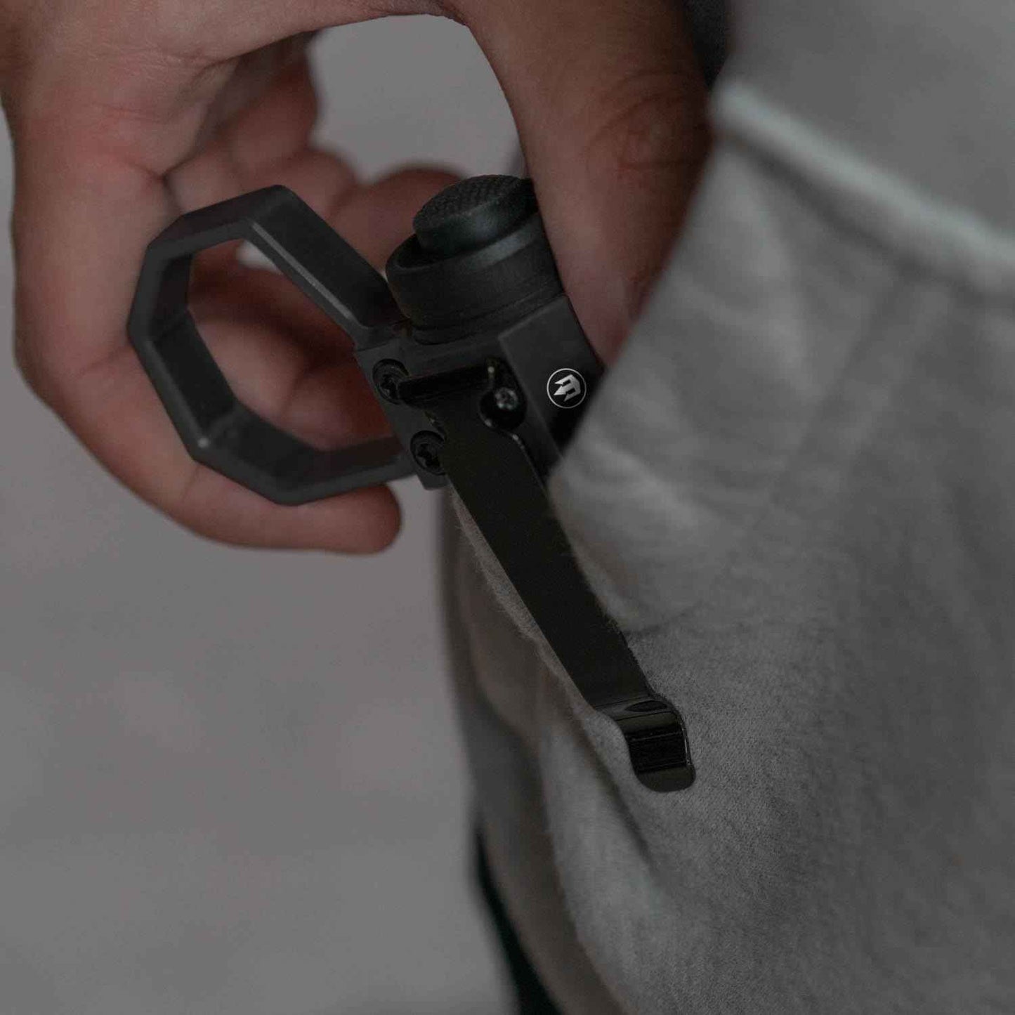 Triton Cottos 6061 T6 Aluminum Flashlight Ring for Most 1" Flashlights with Detachable Pocket Clip, Flashlight Retention Ring