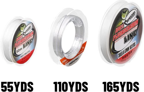 ANGRYFISH Fluorocarbon Fishing Line - 100% Invisible Underwater, Ultralow Stretch, 2-30LB
