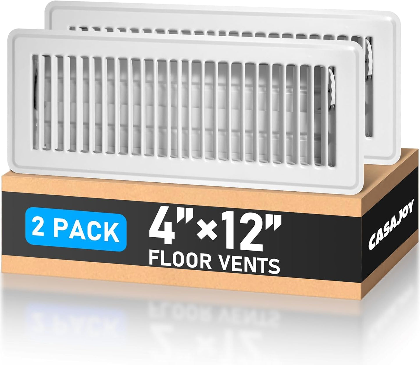 Heavy Duty 4x10 Inch Metal Floor Vents - 6 Pack Rust Proof Air Vent Covers for Home