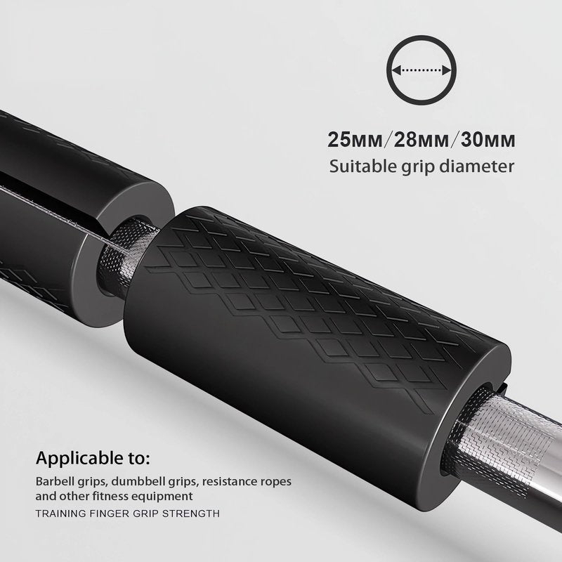Rubber Barbell Grip, Thick Dumbbell Grip Arm Strength Tool, Barbell Clutch Suitable For Row/Puller/Kettlebell, Gym Biceps Arm Muscle Trainer (Black, 10CM/ 3.9IN)