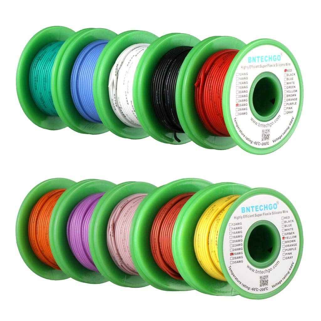 16 AWG Silicone Wire Kit - 10 Colors, 25 ft Each, Flexible Tinned Copper