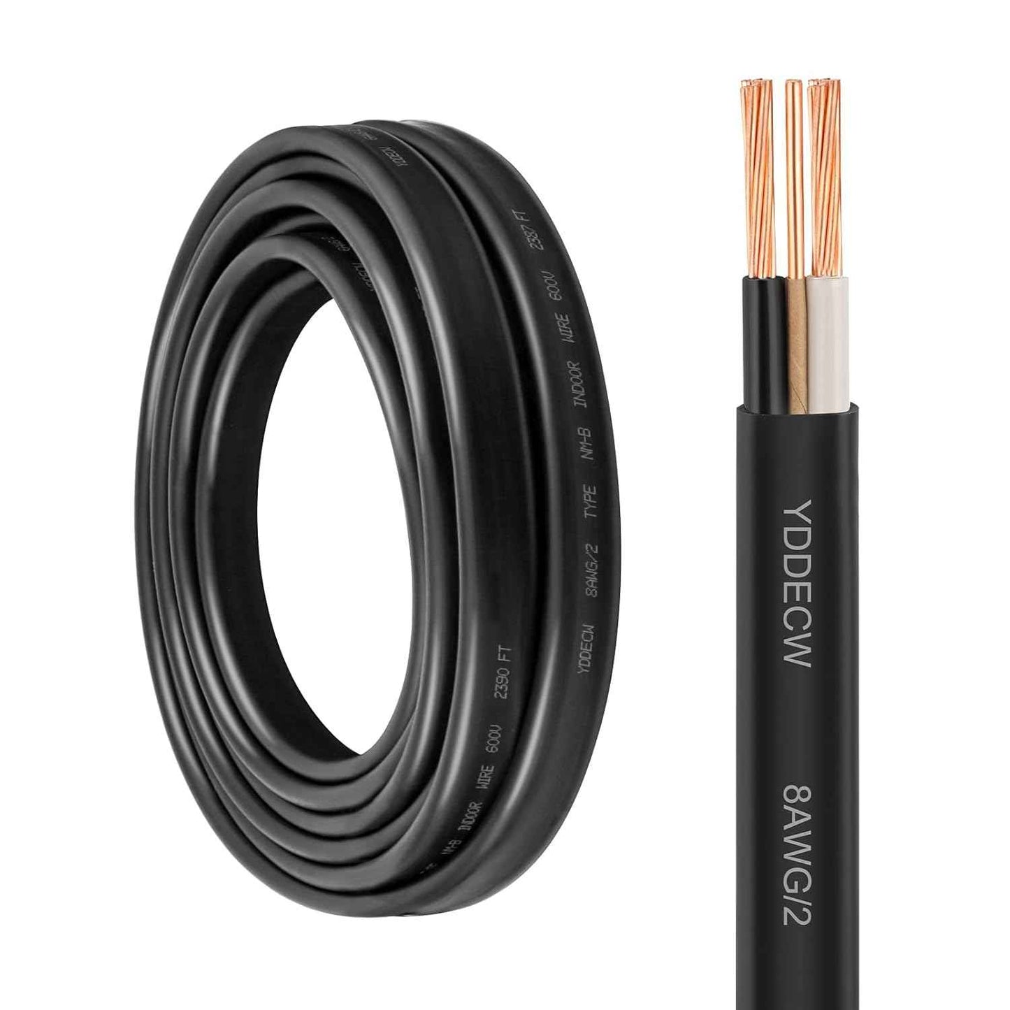14 Gauge NM-B Wire with Ground - 50FT Pure Copper Indoor Electrical Cable for Outlets & Switches