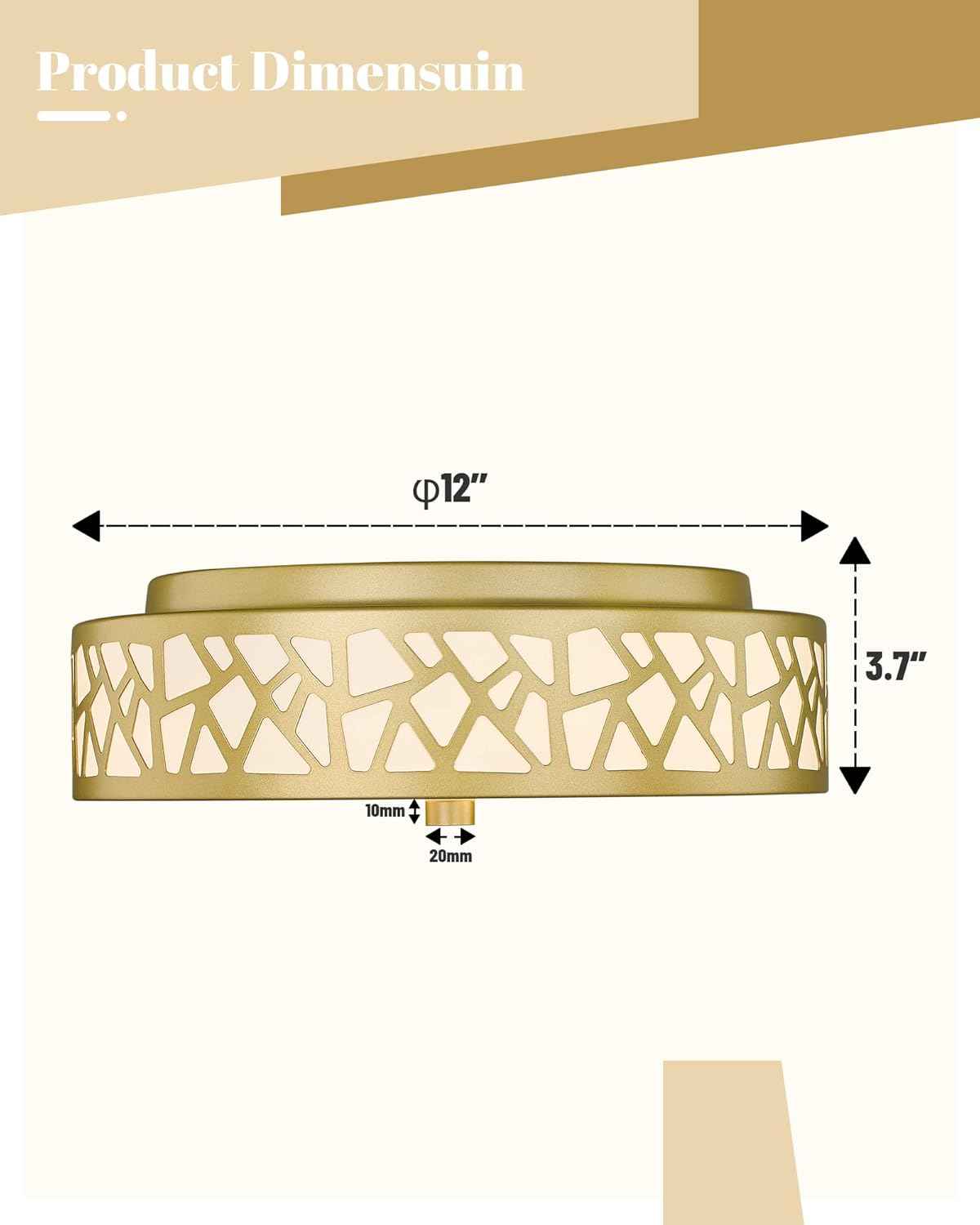 Flush Mount Ceiling Light Fixture 2-Pack - 12-Inch Oil Rubbed Bronze with Frosted Glass Shade for Bedroom, Hallway, Kitchen, Bathroom