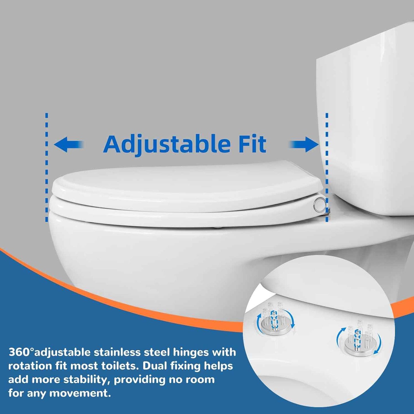 Soft Close Oval Toilet Seat Replacement with Non-Slip Bolts & Bumpers - Fits Kohler, American Standard, TOTO - Easy One-Click Release, White
