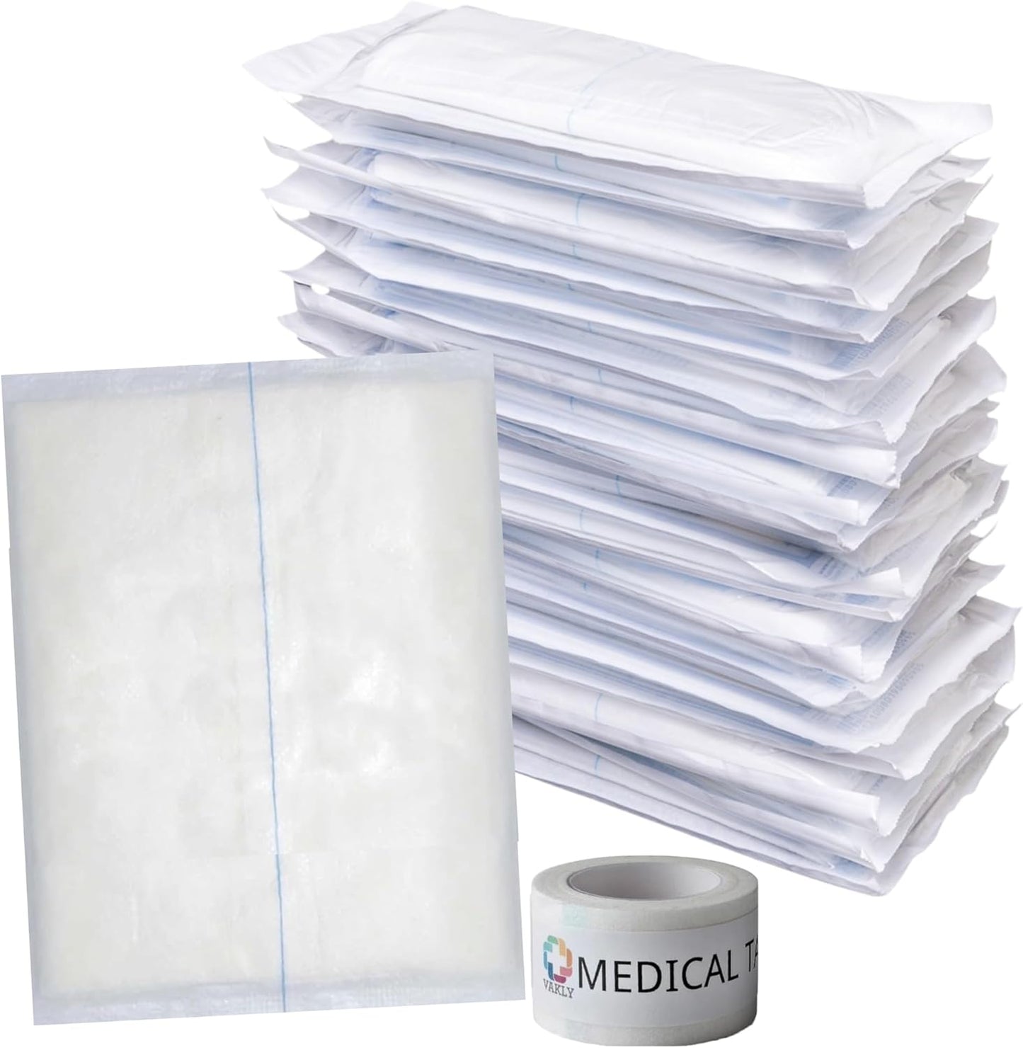 Vakly ABD Pads - Sterile 5x9 Inch Gauze Pads | High Absorbency Non-Adherent Wound Dressing (20 Pack)