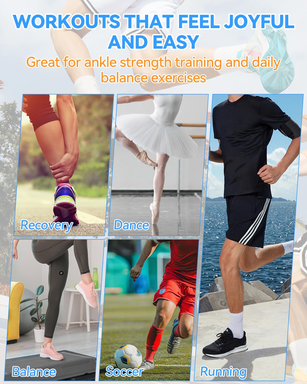 Ankle Balance Board, "Tootsie" Design Wooden with Non-Slip Surface - Foot Strengthener for Single-Leg Ankle Strengthening, Stability & Balance Training
