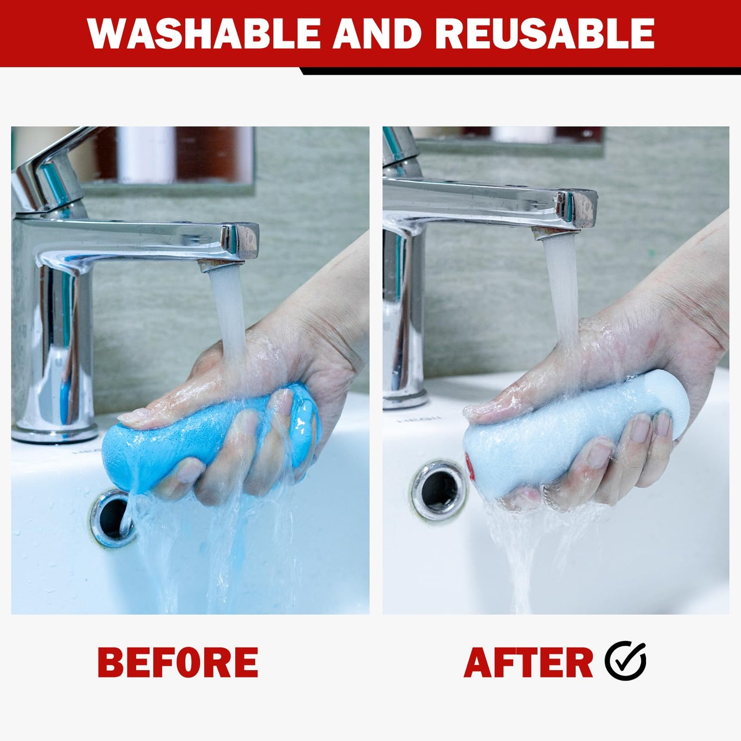 Mister Rui 4" Foam Paint Roller Covers 10-Pack, 50kg/m³ High Density - Washable & Reusable for Smooth Finish on Furniture, Cabinets, DIY Projects