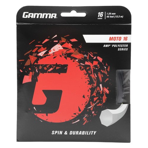 Gamma Sports Moto 16g Tennis String Set, 40', Black