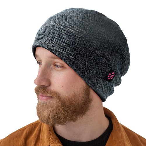 Lvaiz 2 Pack Winter Fleece Lined Mens Beanie Hat Reversible Knit Skull Cap for Men Women Warm Windproof Hat for Outdoor