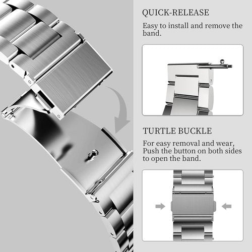 Gittos 22mm Watch Strap Metal for Amaz fit Balance/Bip 6/Bip 5 Replacement Band for Amaz fit GTR 4/GTR 4 Pro/GTR 3/GTR 3 Pro/GTR 2/GTR 2e/GTR 47mm/Stratos,Stratos 2,2S,3/Pace for Men Women