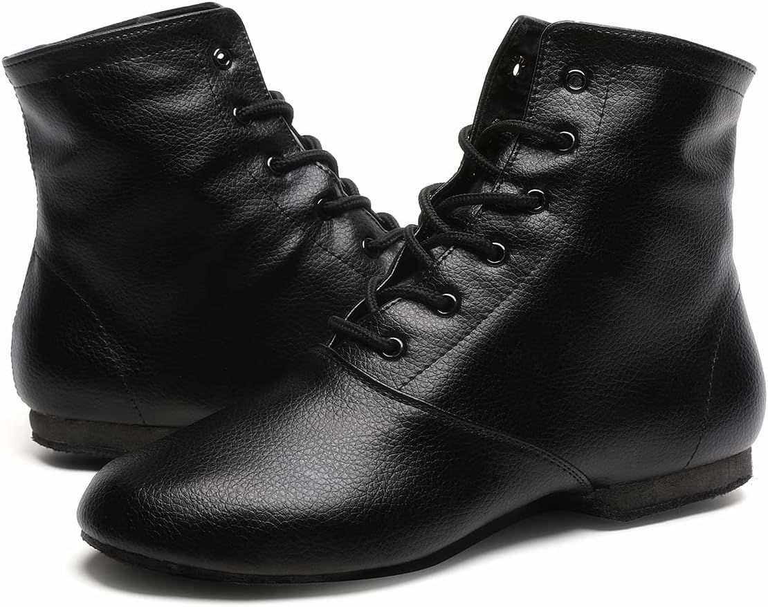 Skiennix Lace Up Black Jazz Dance Shoes - Stylish Boots for Women & Girls