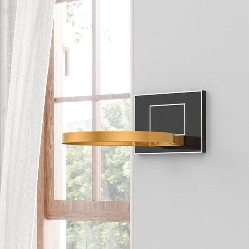 Ball Holder Wall Mount - Basketball, Soccer, Football & Volleyball Display Rack | Acrylic Base & Gold Metal Ring