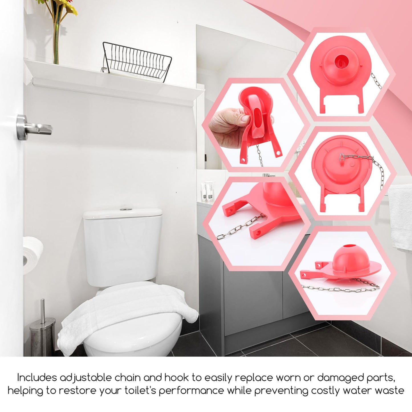 3-Inch Toilet Flapper Replacement for TOTO Toilet Tank Plug Flapper, Compatible with TOTO Flapper Model G-Max, THU138S, THU175S and THU331S, Easy to Install