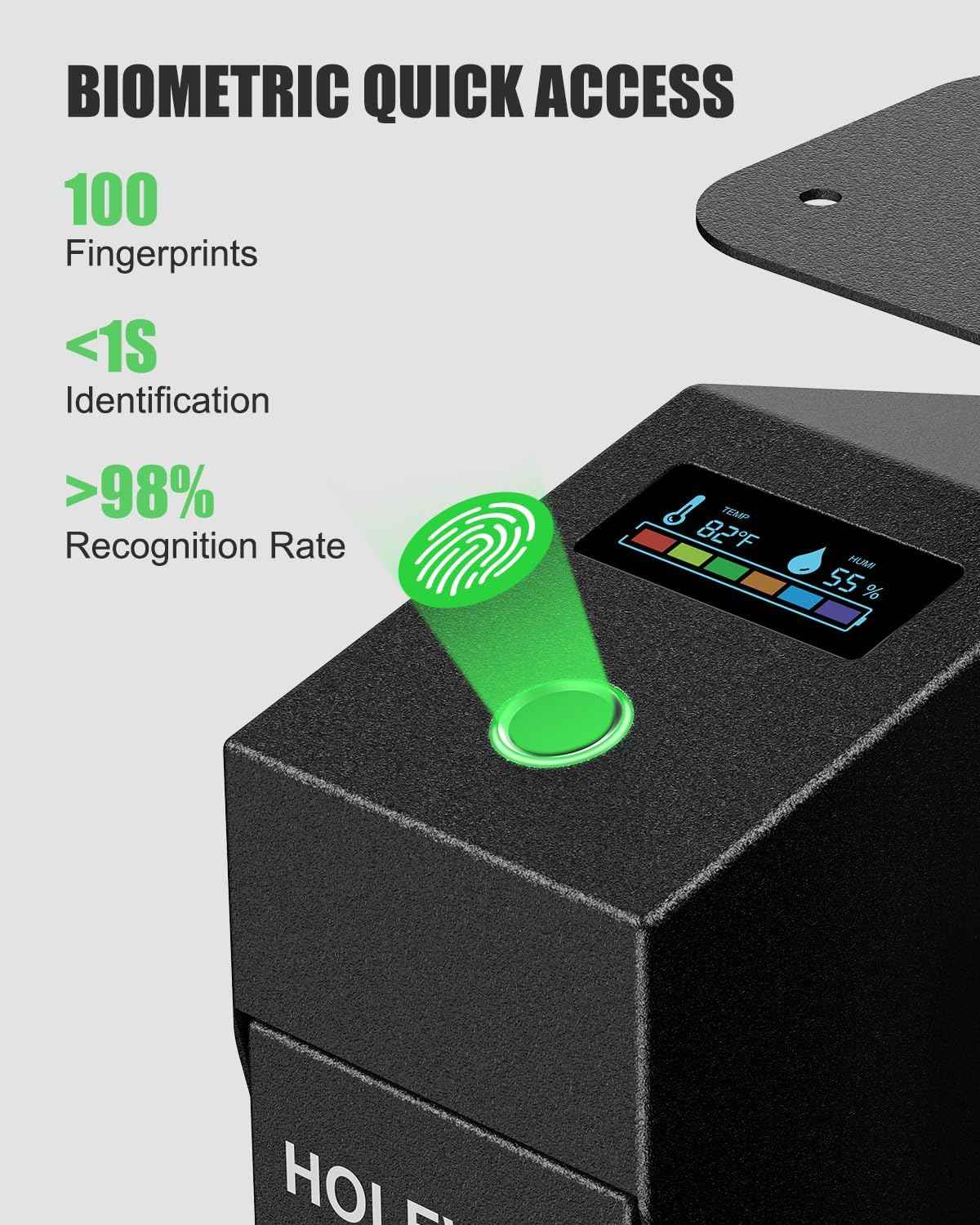 Quick Access Bedside Gun Safe - Single Mount Pistol Safe for Nightstand & Desk