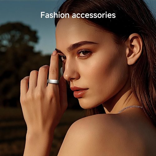 KIRAMA Smart Health Ring - Fitness Tracker with Heart Rate Monitor & Sleep Support | IP68 Waterproof, Ultra-Thin (Silver, Size 7)