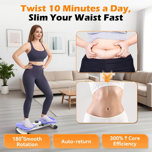 BOLUPO waist twisting machine for Exercise, Ab Twister Board, Core Twister for Women & Home Fitness, twist board for exercise,300 LBS Capacity (purple)