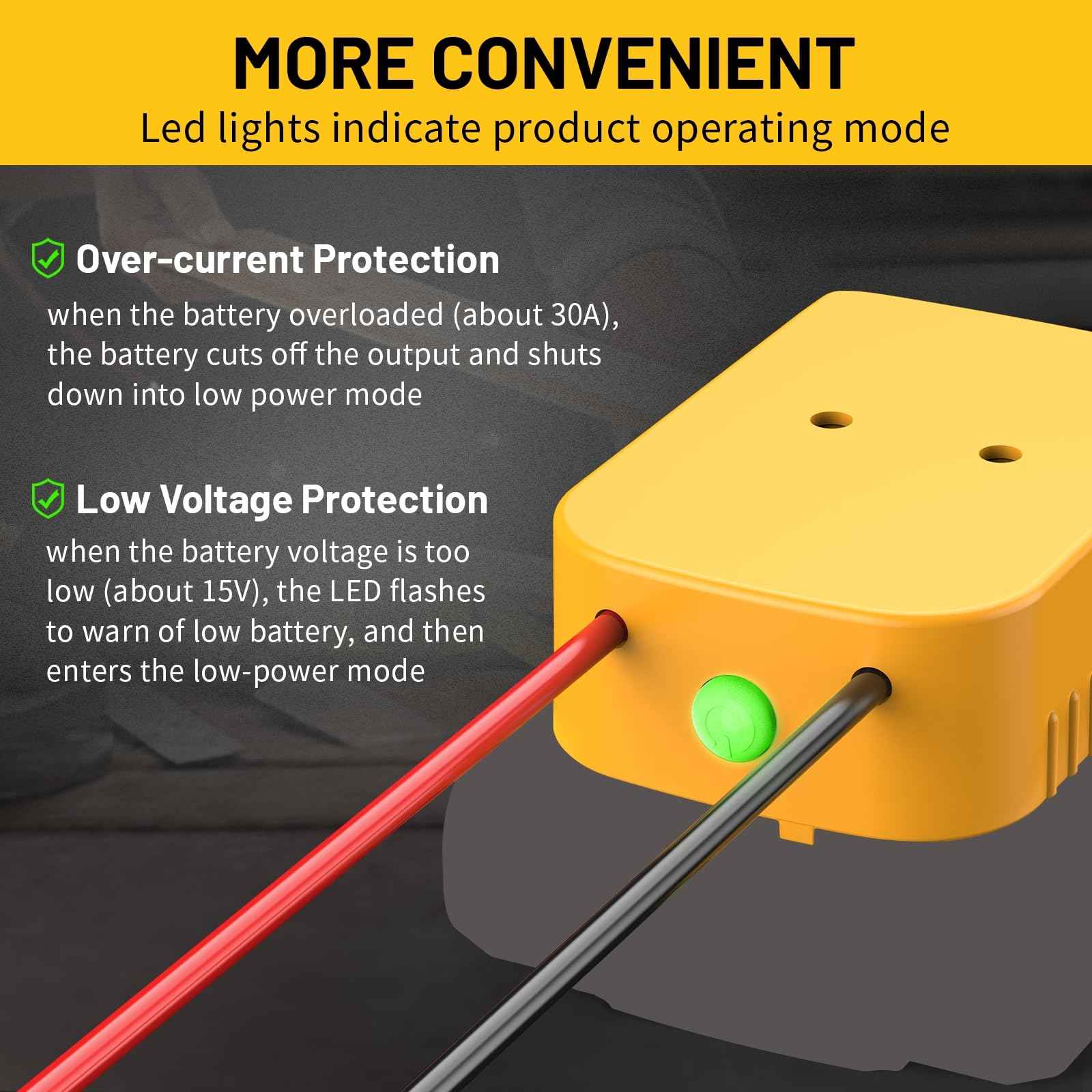 2 Packs Power Wheel Adapter Compatible with Dewalt 20V Battery - Overdischarge & Overcurrent Protection, Upgraded Power Wheel Battery Converter with Switch for DIY RC Cars Toys Robotics