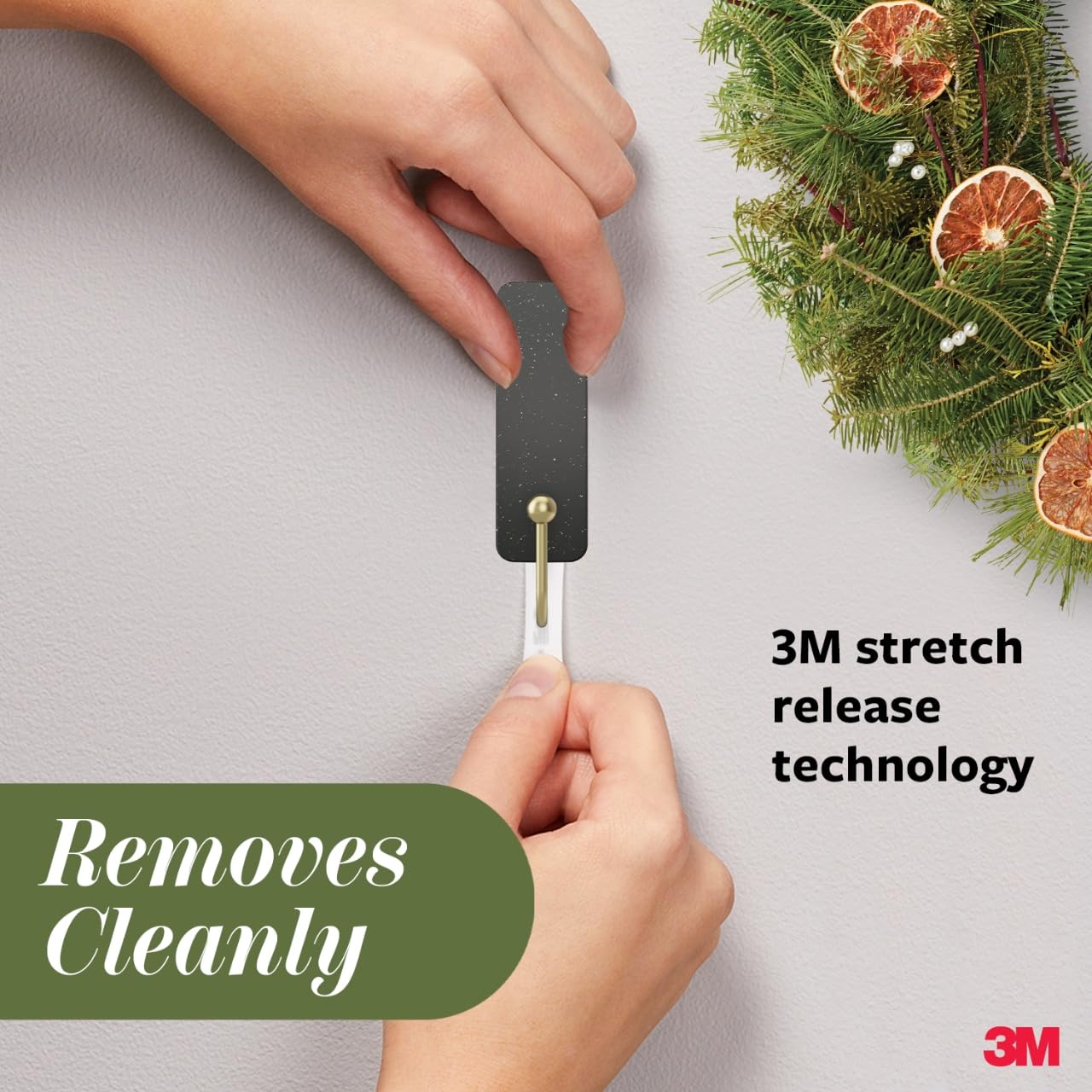 Command Mixed Hooks Pack, 10 Soot, 12 Strips (2 Medium Hooks, 8 Spring Clips), for Hanging Christmas Decorations