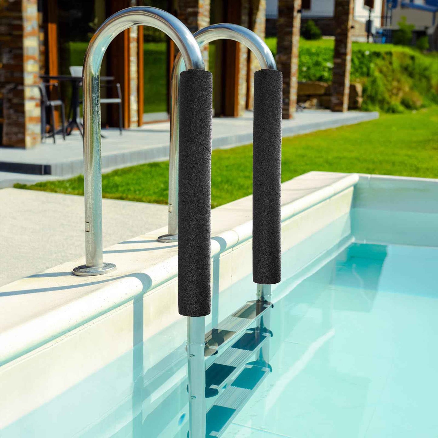 Okllen 8 Pcs Pipe Insulation Foam Tube, 15.7 Inches Black Pool Noodles Foam Pipe Covers, Roll Bar Padding for Outdoor Indoor Swimming Pool Handle Water Pipe Pipeline