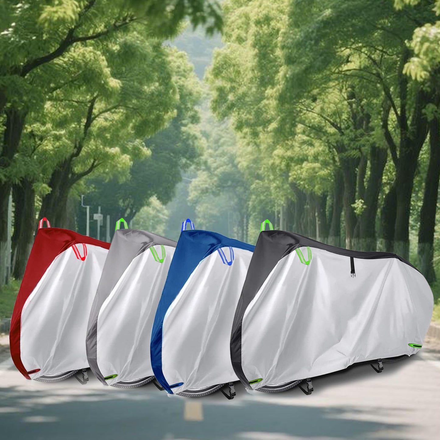Bike Cover for 1 Bikes Outdoor Storage Waterproof with Lock Hole, 420D Bicycle Cover fit for Mountain Bike, Road Bike, Hybrid Bike, Beach Cruiser Bike, Scooter (Black)