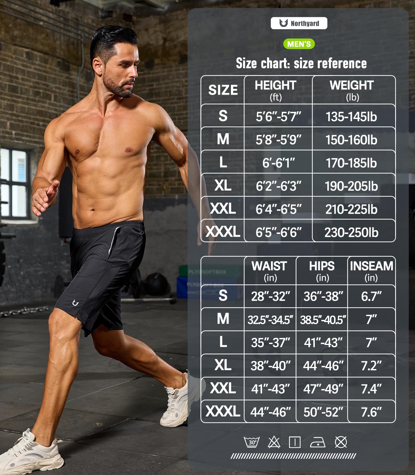 NORTHYARD Men's Running Athletic Shorts 5"/ 7"/ 9" Workout Gym Short Tennis Quick Dry Active Sport Hiking Basketball-9'' Black-L