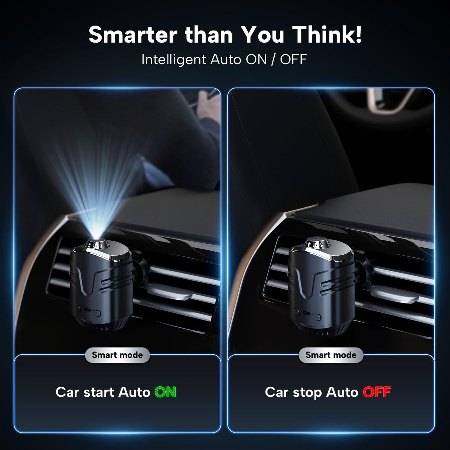 Car Star Projector with Air Freshener, Ceiling Ambient Light with 6 Scents, Auto On/Off, Vent Clip Accent Light with Diffuser(Saturn)