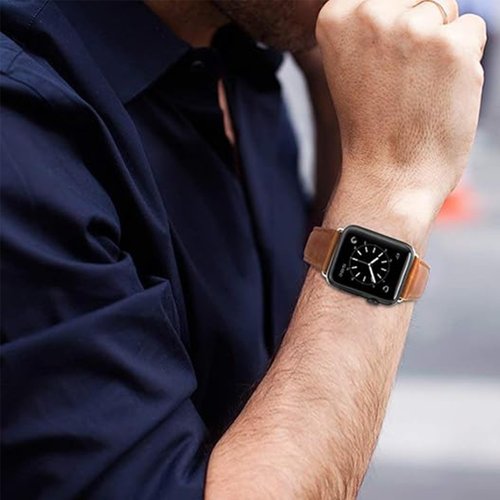 ID208 Plus Smart Watch Bands, Lamshaw Crazy Leather Breathable Replacement Smartwatch Strap Wristband Compatible for Quican ID208 Plus 1.8 Inches, aeac ID208 Plus, WMK ID208 Plus 1.8 Inches Smart