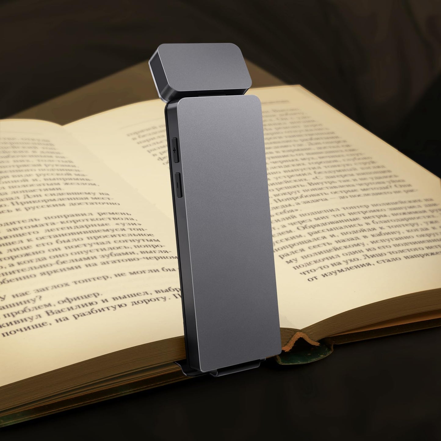 CMUBH Reading Light, Book Light for Reading in Bed, USB Rechargeable Book Reading Light Clip-on LED Bookmark Lamp with 3 Amber Colors & 5 Brightness Dimmable for Book Lovers, Kids Grey