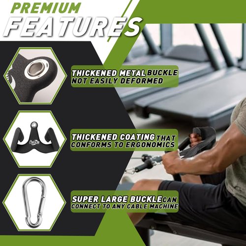 AWNOM LAT Pulldown Attachments for Cable Machines, Cable Machine Attachments for Home Gym T Bar V Bar LAT Pulldown Machines Attachments, Back Tricep Bar Strength Training Handle Grip