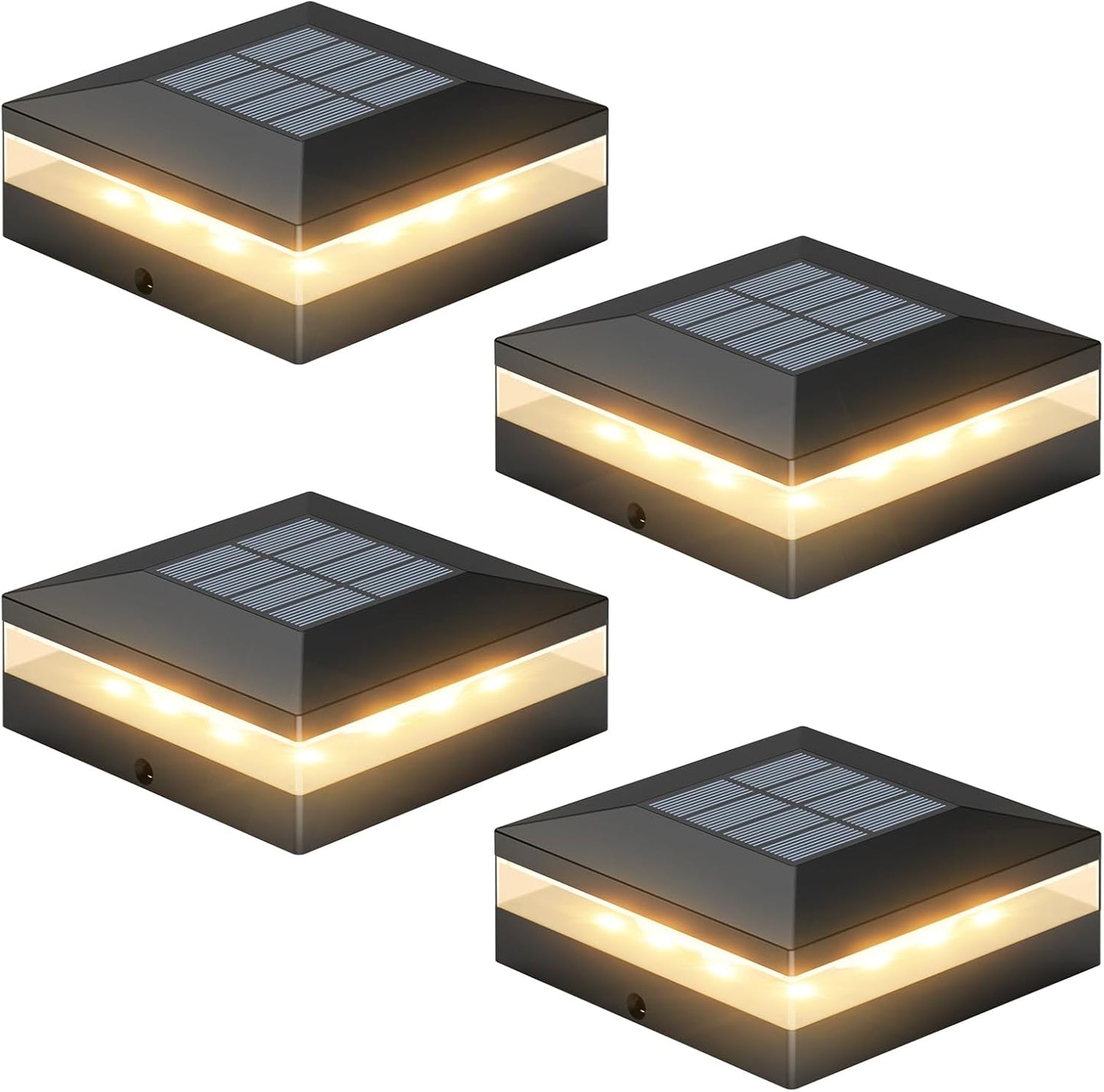 Solar Post Cap Lights - 12 Pack with 72 LEDs, 3 Color Modes, Waterproof for 4x4 Fence & Deck