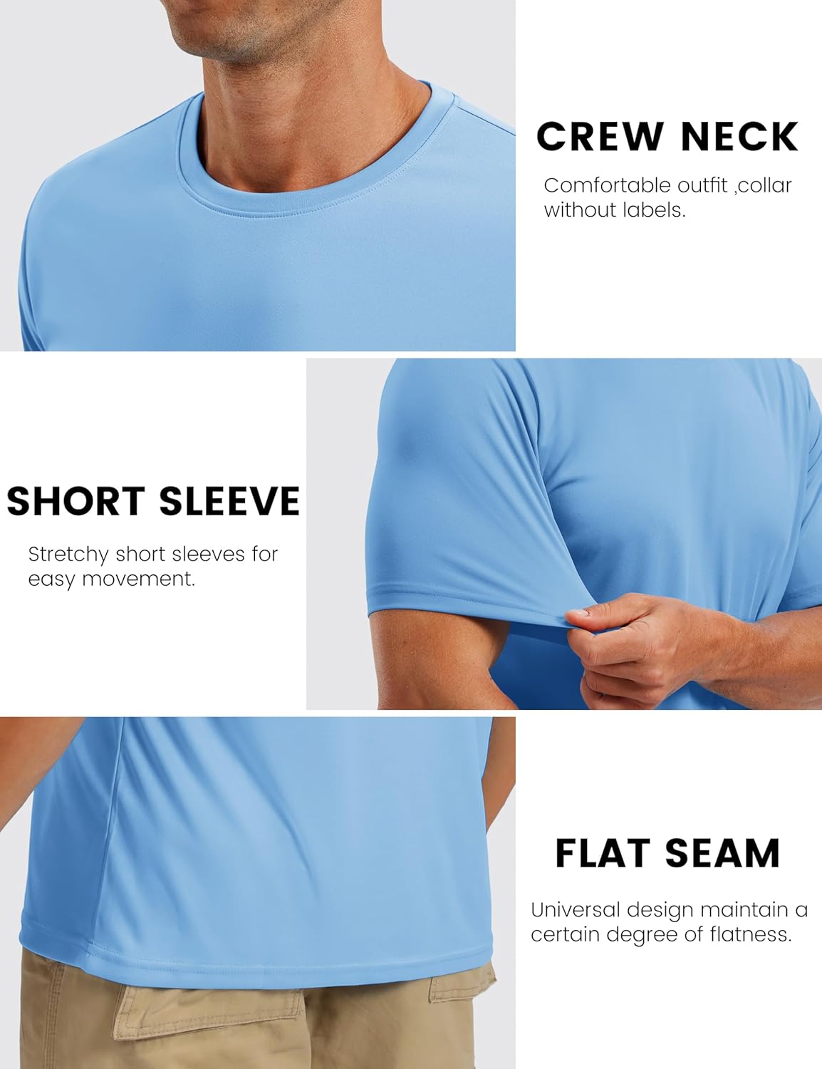 TACVASEN Men's Athletic T-Shirt - Quick Dry Fit for Workouts & Sun Protection | UPF 50+