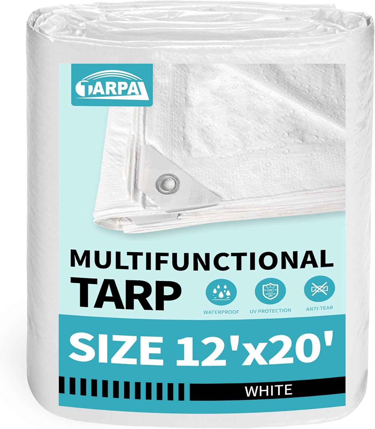 20x30 Feet Waterproof Green Tarp - Heavy-Duty Multipurpose Cover for Outdoor Use