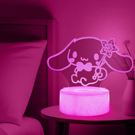 sunduck Pink Kawaii Night Light with Corded Control- Cute Dreamy Girls Room Decor, Perfect Birthday/Christmas Gift for Kids, Unique Holiday Present
