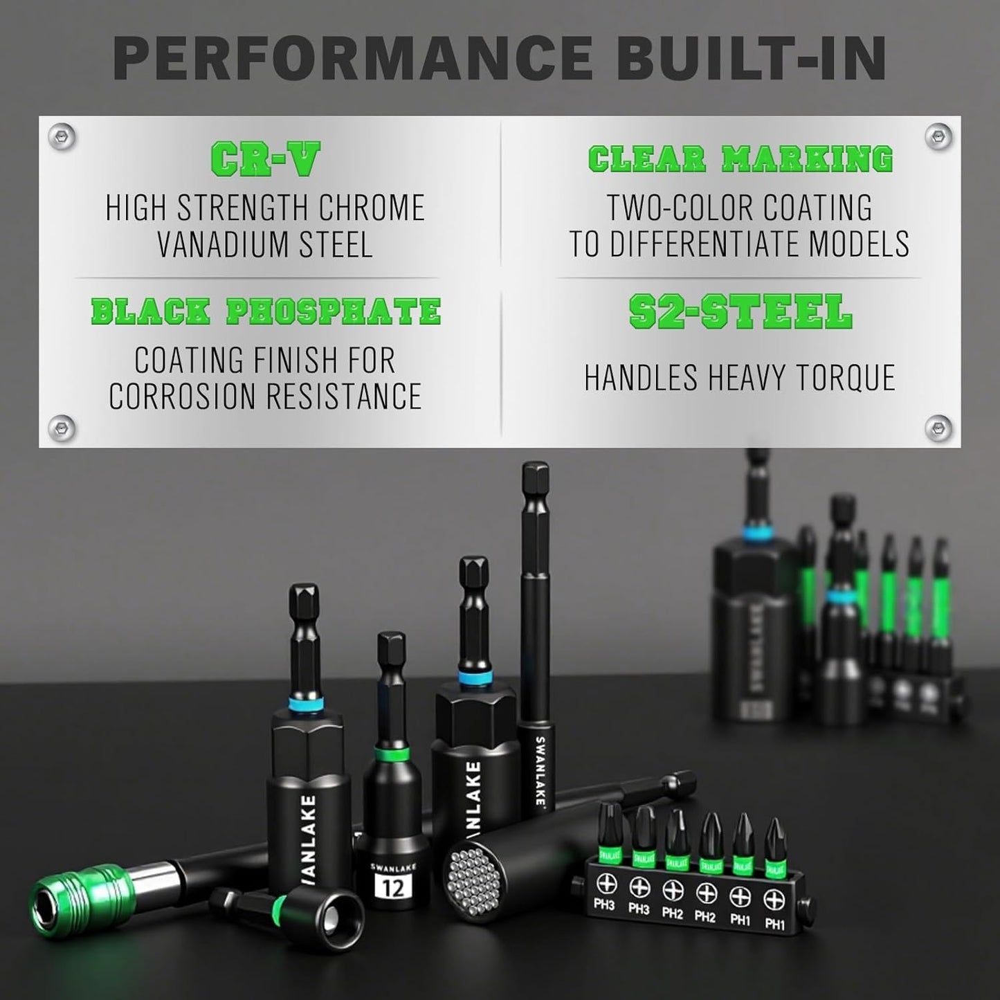 74-Piece Magnetic Nut Driver Set for Impact Drill - Metric & SAE, Universal Socket & Quick-Change Bit Extension