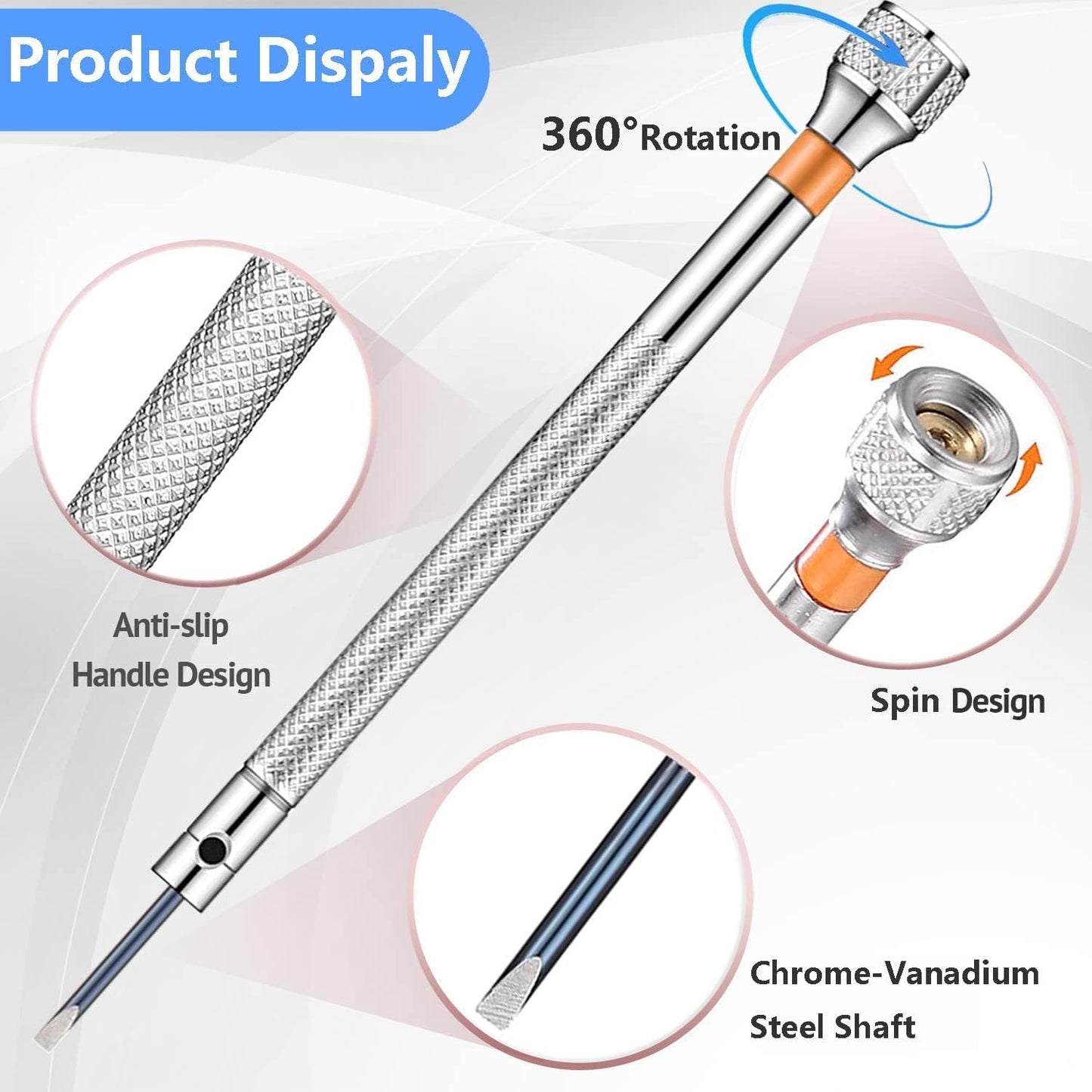 13PCS Professional Watch Screwdriver Set, AOMISIV Micro Precision Glasses Repair Kit, with 13PCS 0.6-2.0MM Extra Replace Blades, for Eyeglass Sunglass Watchmaker Jewelry Computer Phone Small Tools