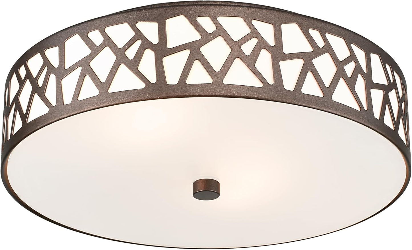 Flush Mount Ceiling Light Fixture 2-Pack - 12-Inch Oil Rubbed Bronze with Frosted Glass Shade for Bedroom, Hallway, Kitchen, Bathroom