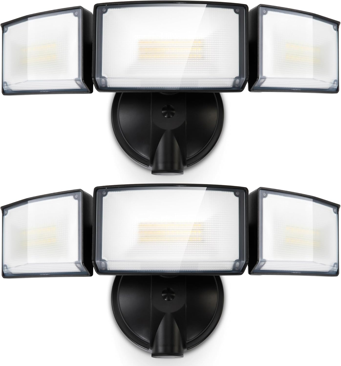 75W LED Flood Light - 8000 Lumen Outdoor Security Light with 3 Adjustable Heads, IP65 Waterproof for Garage, Yard & Patio - 5000K Daylight