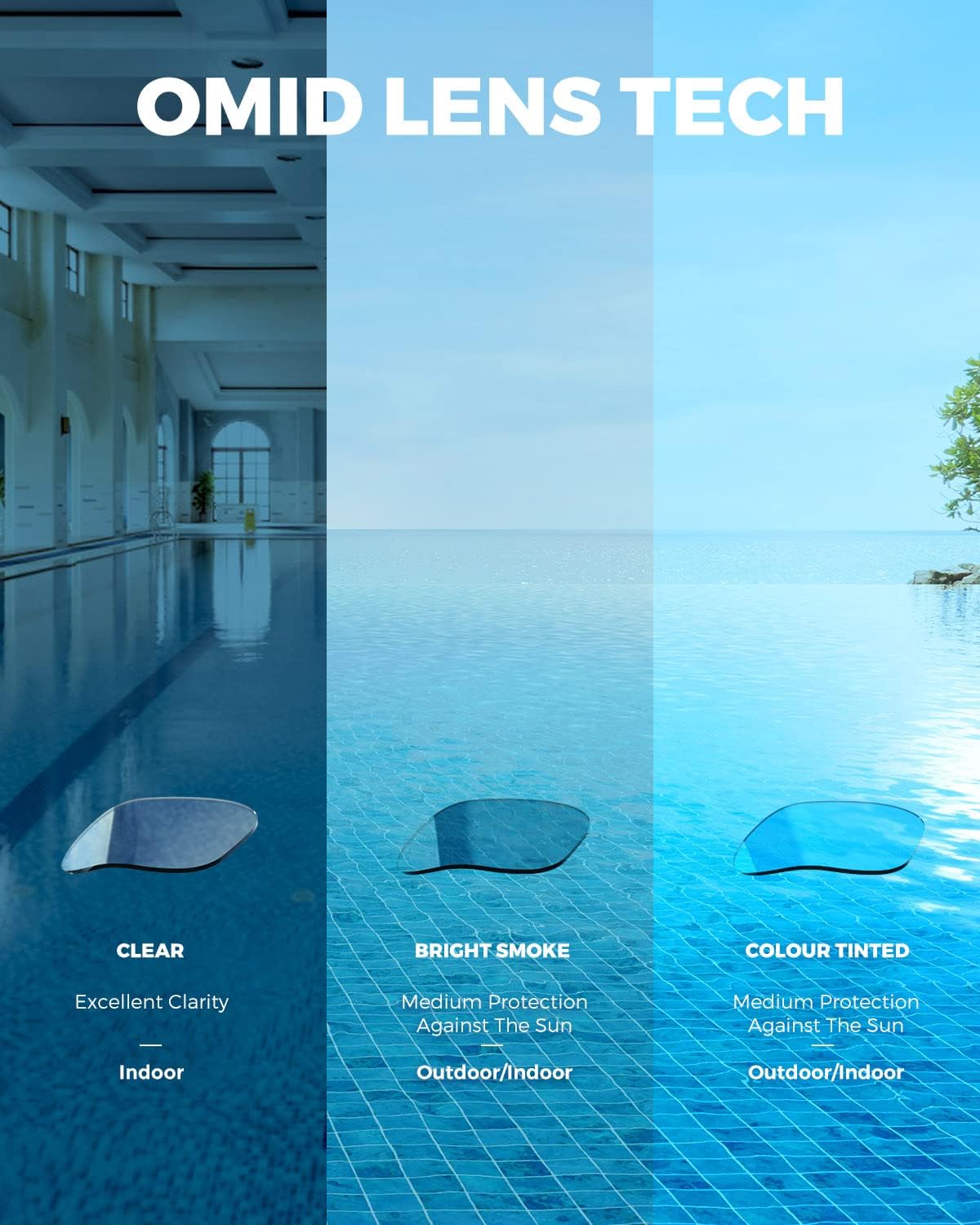 OMID Swim Goggles - P2 Lite Comfortable Anti-Fog Design for Men, Women & Youth | Perfect for Swimming