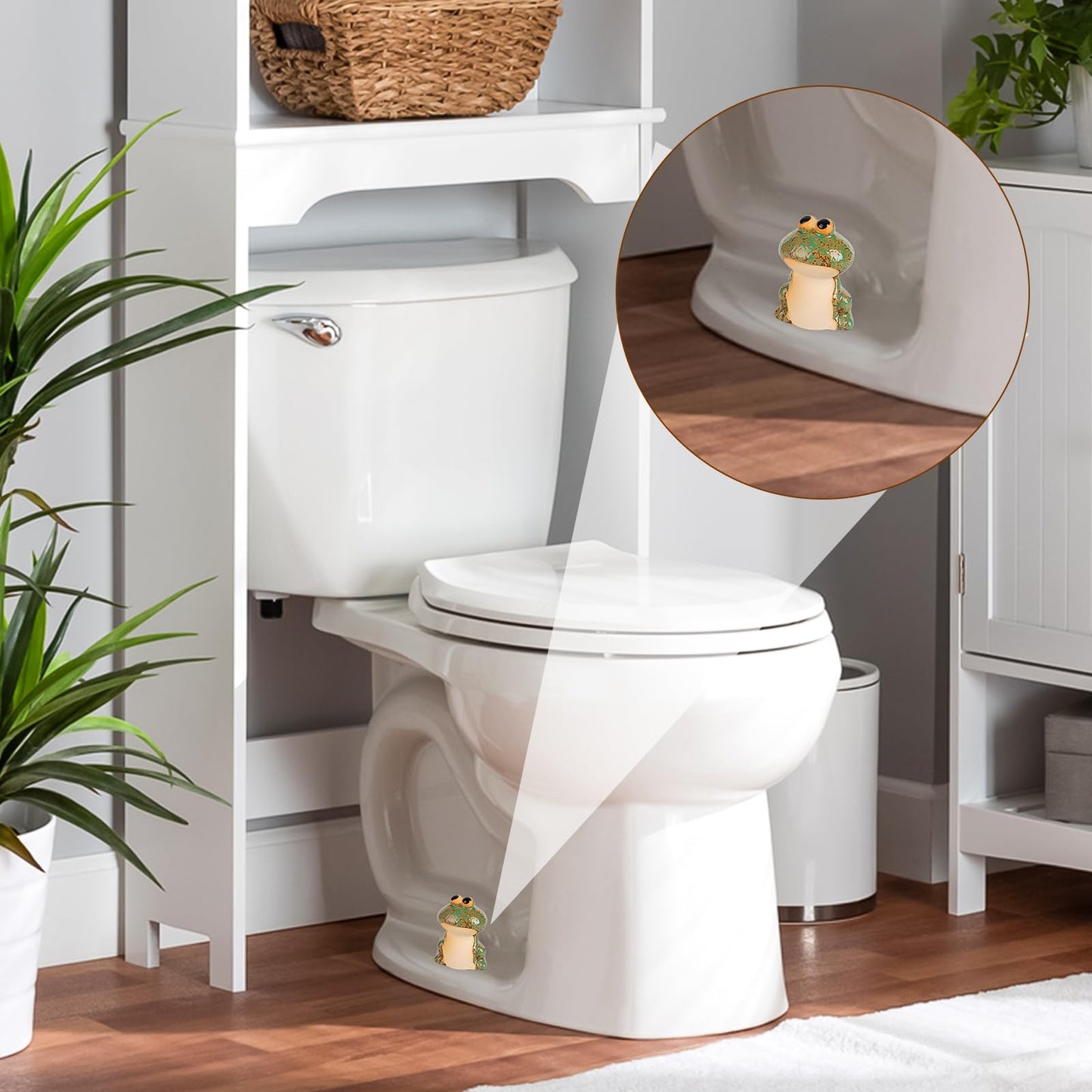 Cute Frog Ceramic Toilet bolt Covers, Tall Decorative Toilet bolt Caps, Toilet Screw Cover Caps, Easy Installation for Toilets Bowl,Bathroom Toilet Accessories Decor(Green) ETARTJMHNB