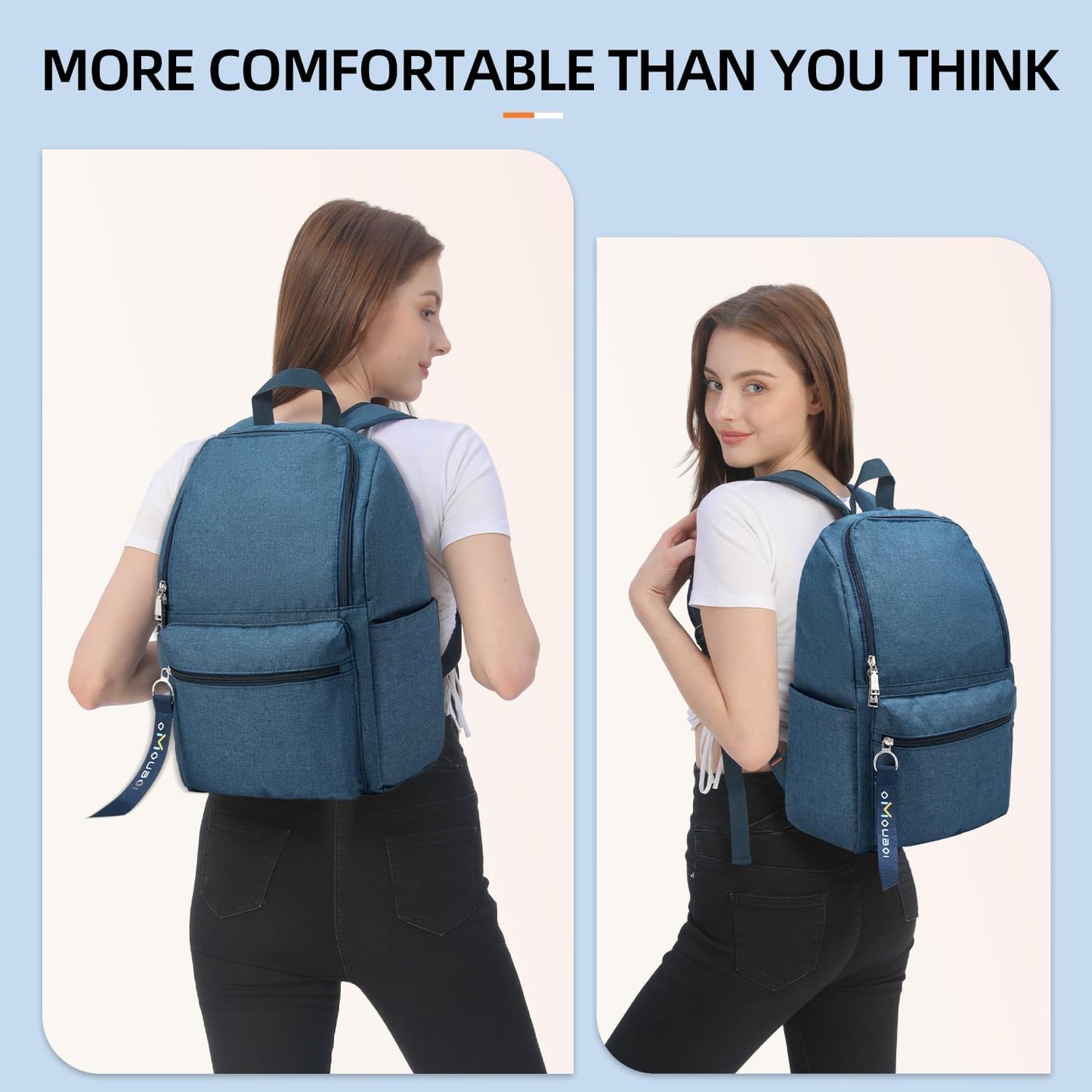 OMOUBOI Casual Daypack - Superbreak 14-Inch Laptop Backpack for Travel & Business - Blue